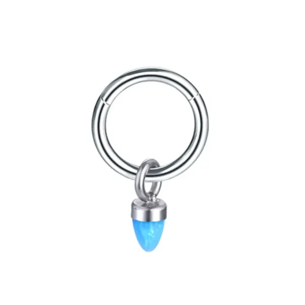 Piercing Opal Bullet Charm Bleu