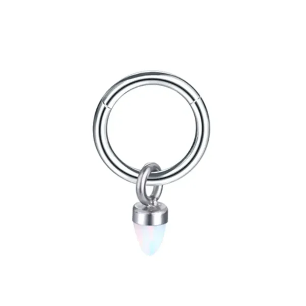 Piercing Opal Bullet Charm Blanc