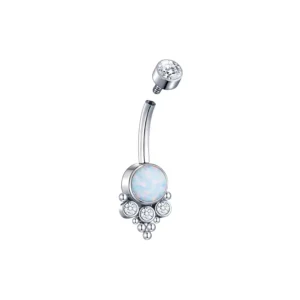 Piercing Nombril White Opal